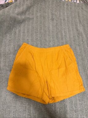 Casual High-Waist Yellow Summer Shorts